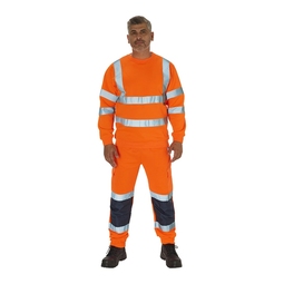KeepSAFE High Visibility Crew Neck Sweatshirt Orange RIS-3279-TOM