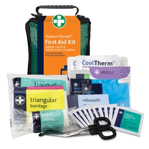 Reliance Medical 3014 Compliant Travel & Motoring Kit in Green Stockholm Bag BS8599-1:2019 & BS8599-2:2014