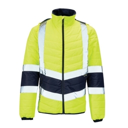KeepSAFE High Visibility Two-Tone Puffer Jacket Yellow/Navy