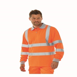 KeepSAFE High Visibility Long Sleeve Polo Shirt Orange