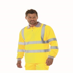 KeepSAFE High Visibility Long Sleeve Polo Shirt Yellow