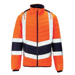 KeepSAFE High Visibility Two-Tone Puffer Jacket Orange/Navy