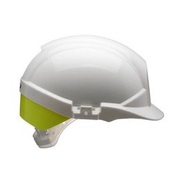 Centurion S12WHVYA Reflex Mid Peak Slip Ratchet Vented Helmet White With High Visibility Yellow Flash