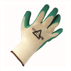 KeepSAFE Latex Coated Grip Glove Cotton Liner Green